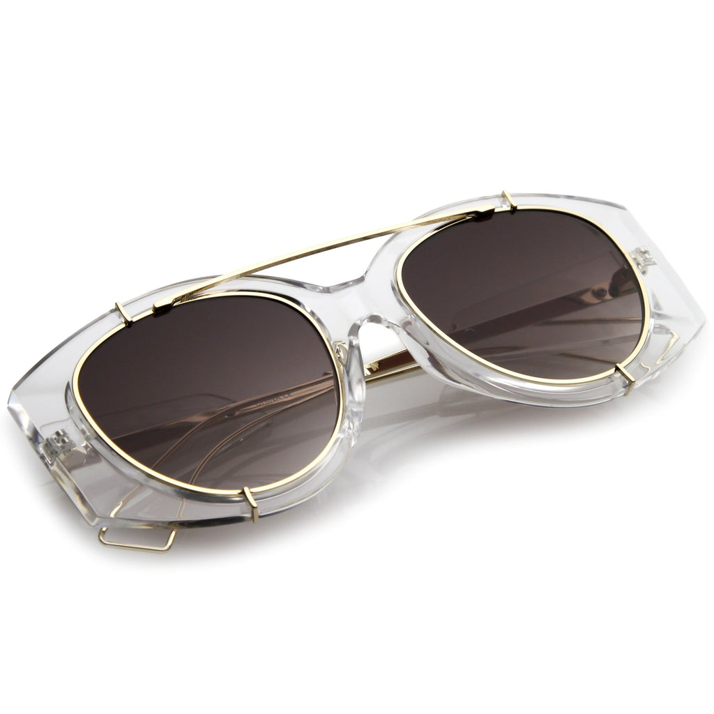 Retro Modern Translucent Round Aviator Sunglasses C328