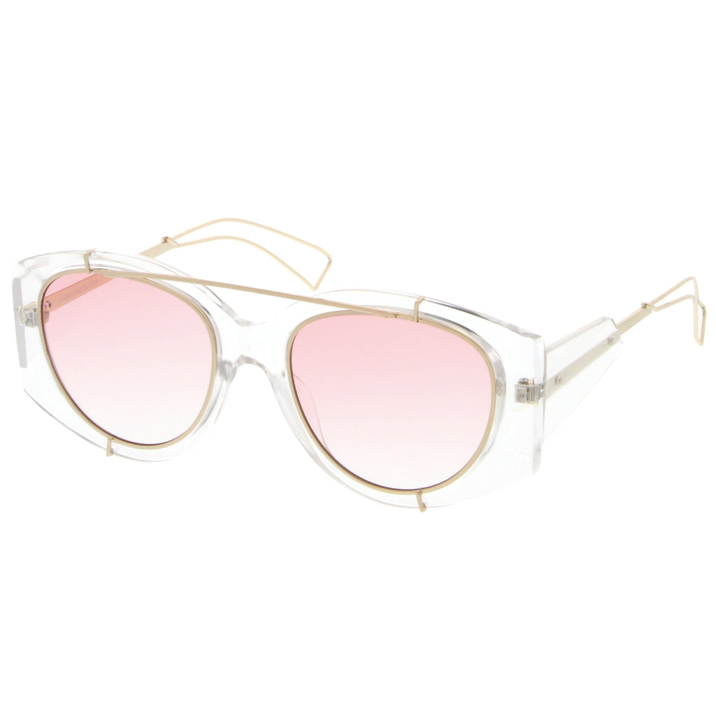 Retro Modern Translucent Round Aviator Sunglasses C328