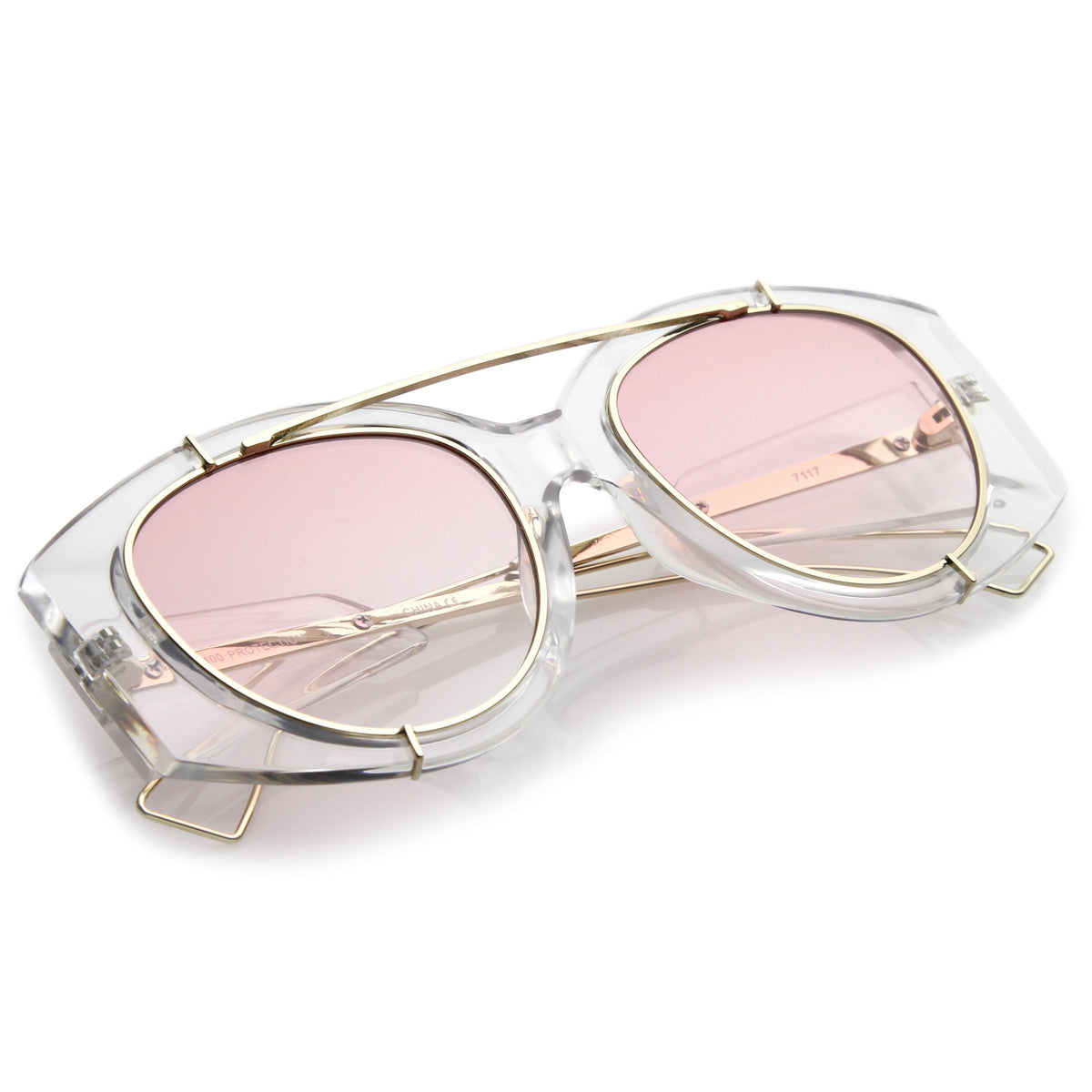 Retro Modern Translucent Round Aviator Sunglasses C328