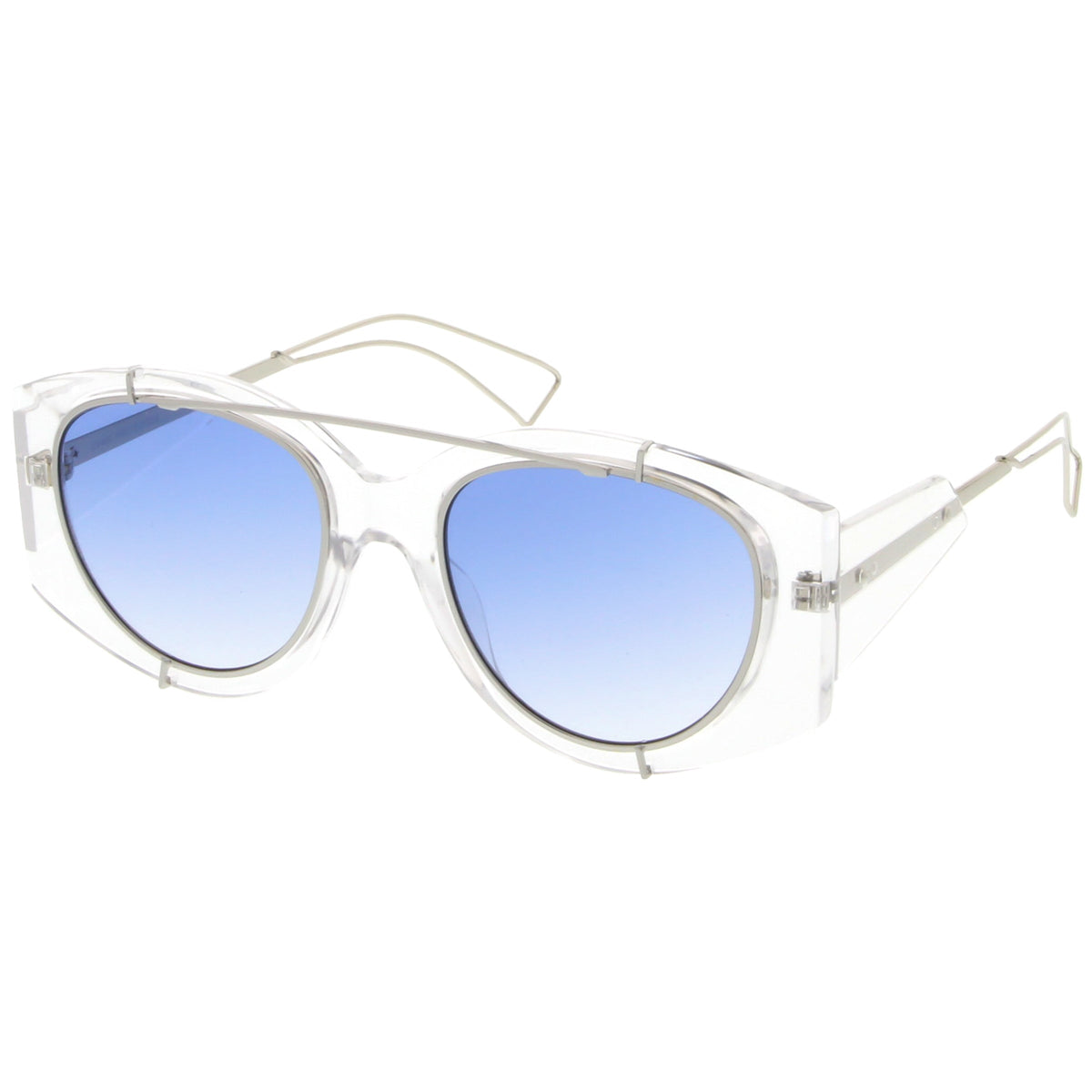 Retro Modern Translucent Round Aviator Sunglasses C328