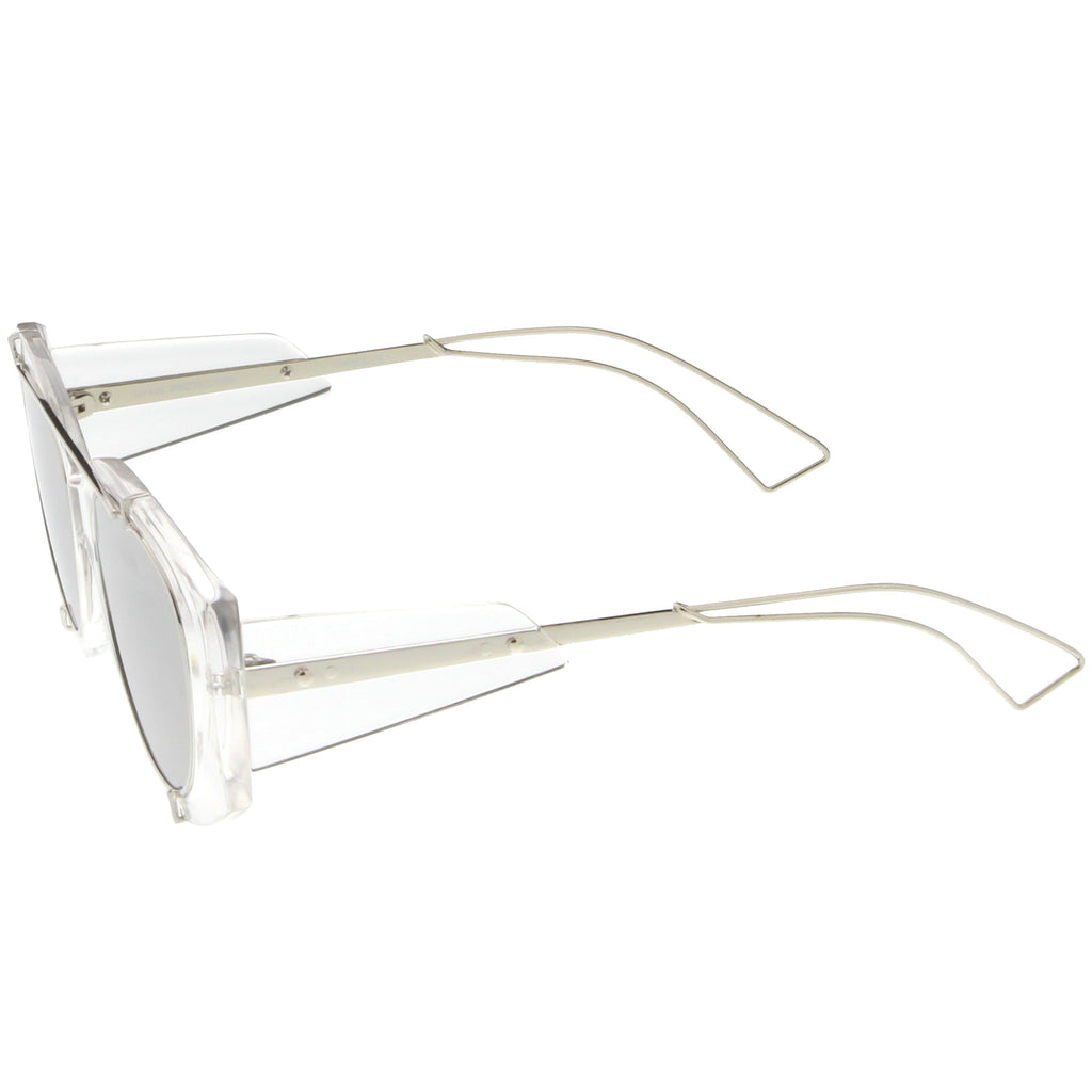 Futuristic Translucent Mirrored Flat Lens Aviator Sunglasses C329