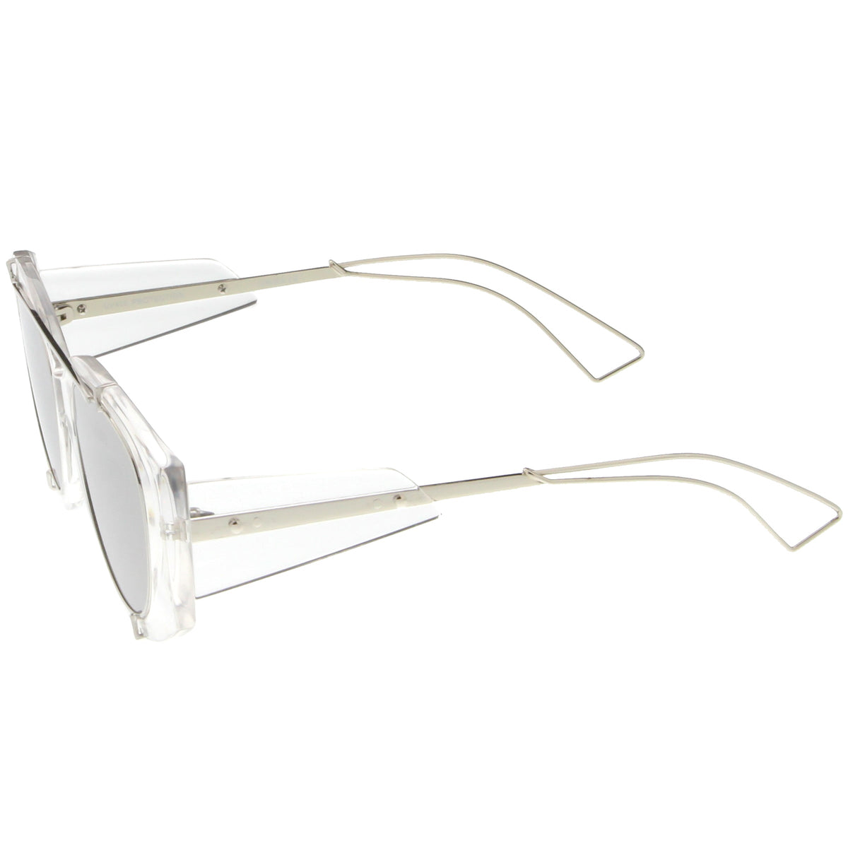 Futuristic Translucent Mirrored Flat Lens Aviator Sunglasses C329