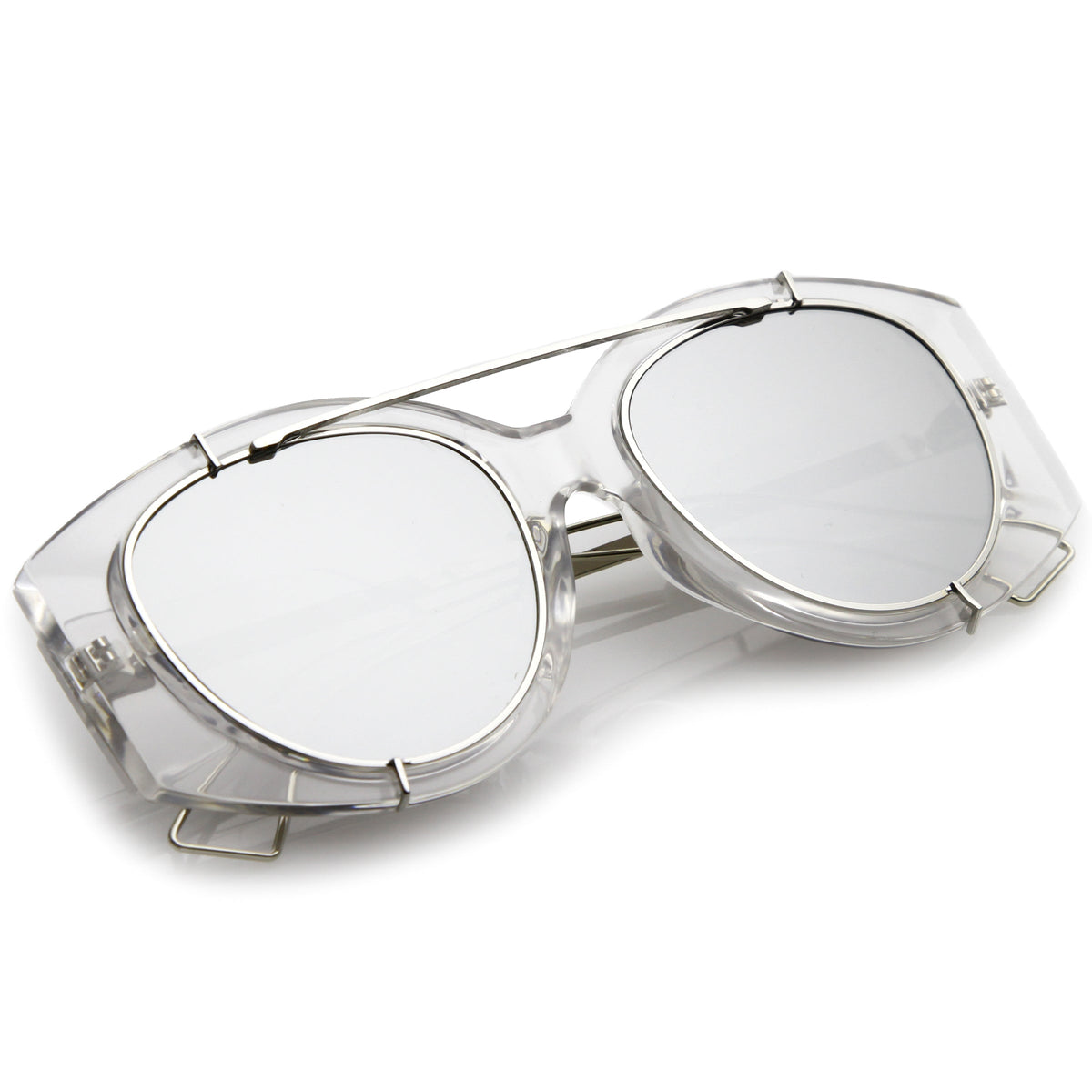 Futuristic Translucent Mirrored Flat Lens Aviator Sunglasses C329