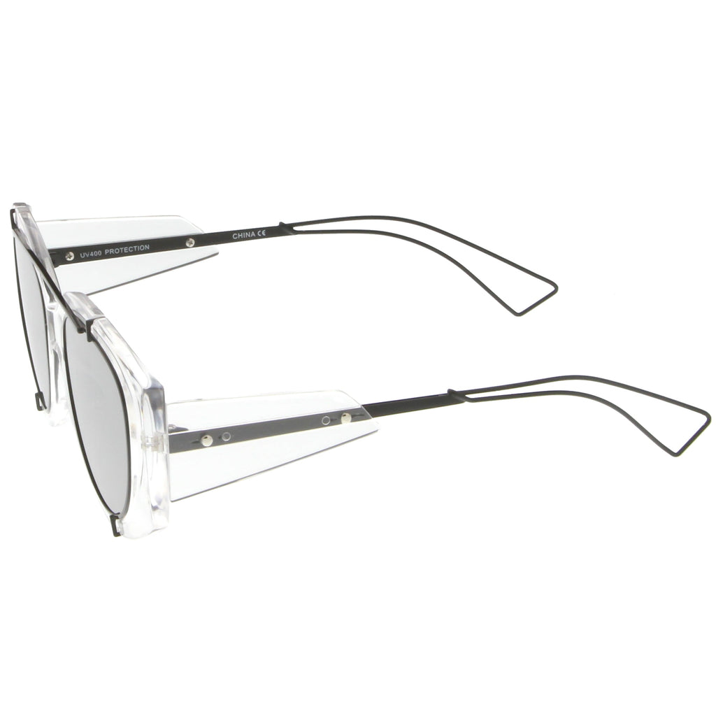 Futuristic Translucent Mirrored Flat Lens Aviator Sunglasses C329