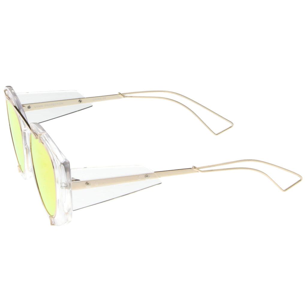 Futuristic Translucent Mirrored Flat Lens Aviator Sunglasses C329