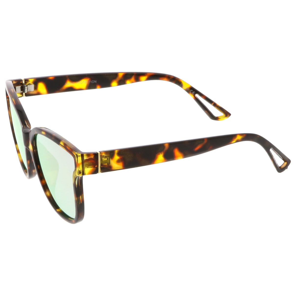 Women's Horned Rim Flat Infinity Mirrored Lens Sunglasses C330