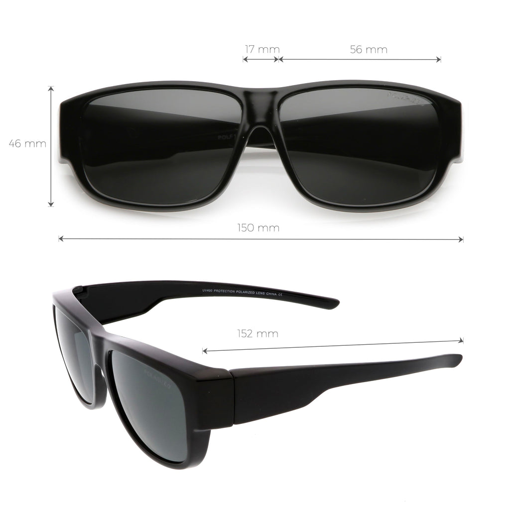 Polarized Lens Chunky Temple Square Horn Rimmed Sunglasses C332
