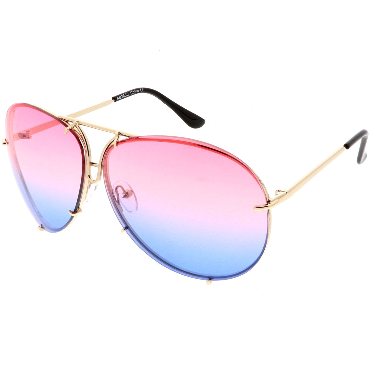 Retro Oversize Colorful Gradient Lens Aviator Sunglasses C336