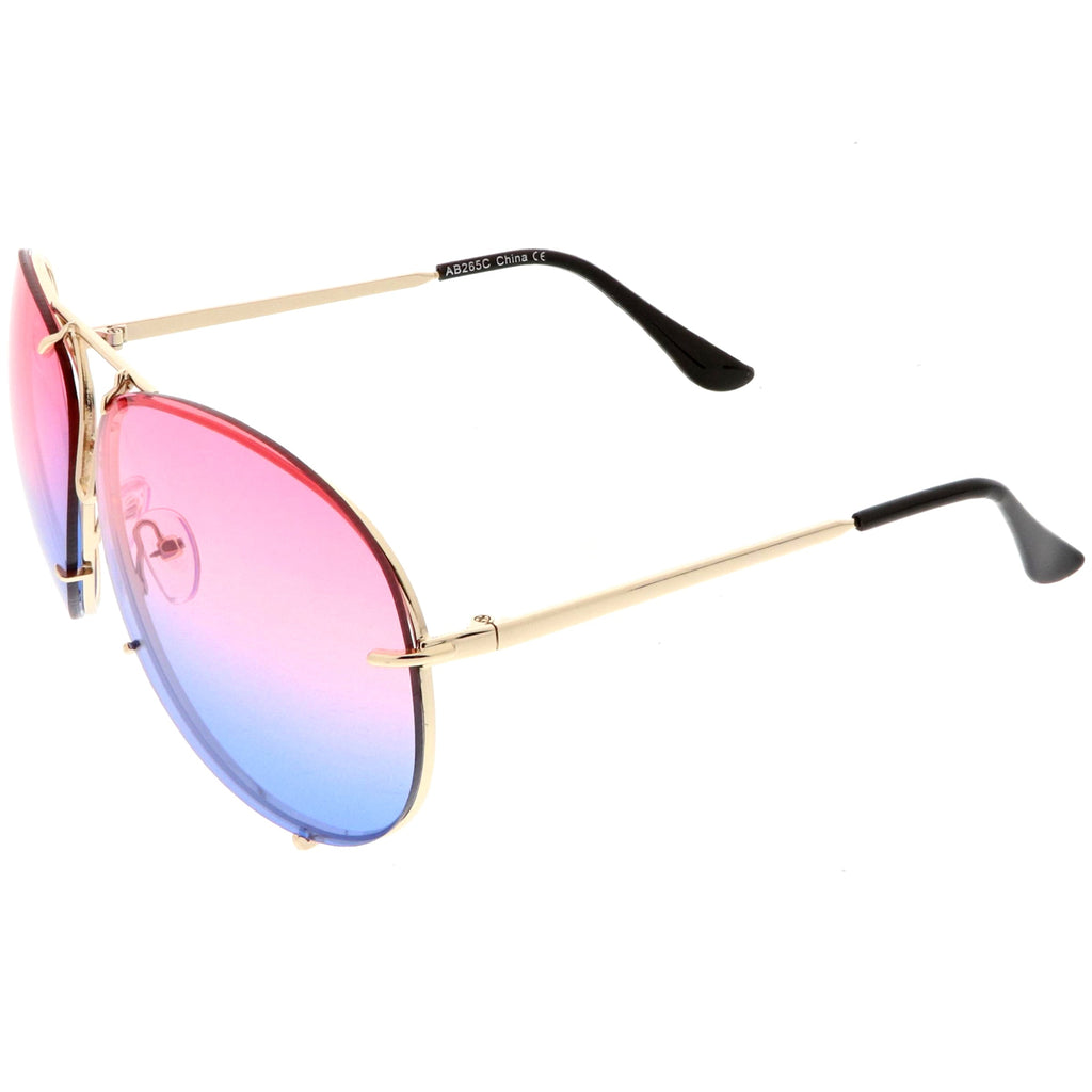 Retro Oversize Colorful Gradient Lens Aviator Sunglasses C336