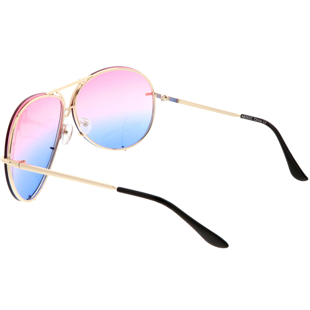 Retro Oversize Colorful Gradient Lens Aviator Sunglasses C336