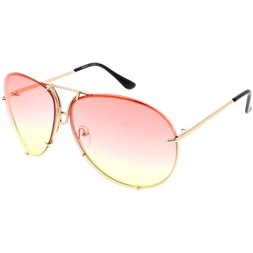 Retro Oversize Colorful Gradient Lens Aviator Sunglasses C336
