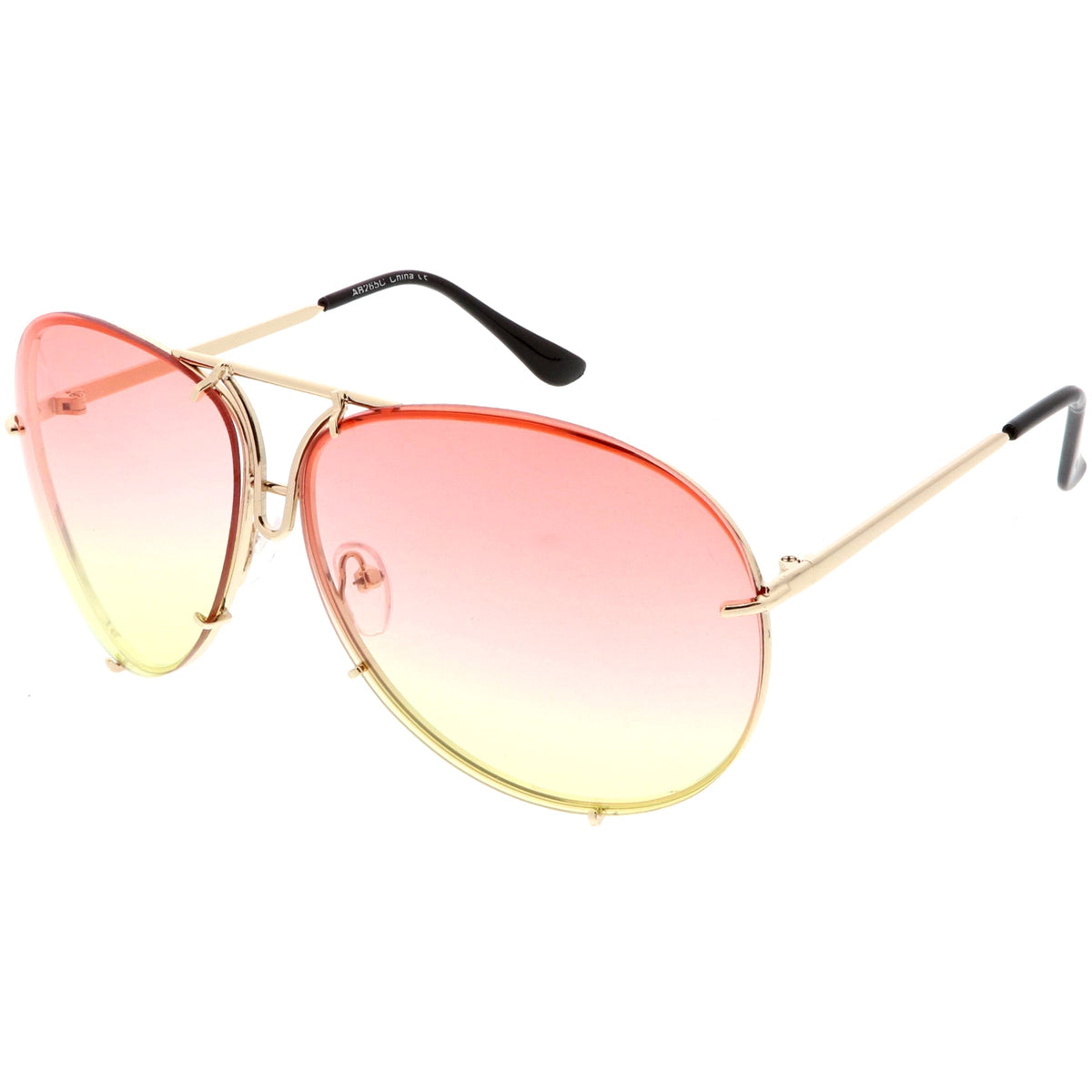Retro Oversize Colorful Gradient Lens Aviator Sunglasses C336