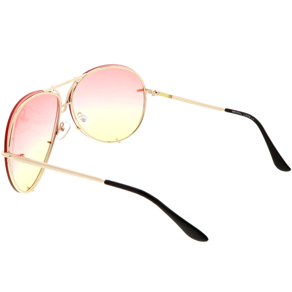 Retro Oversize Colorful Gradient Lens Aviator Sunglasses C336
