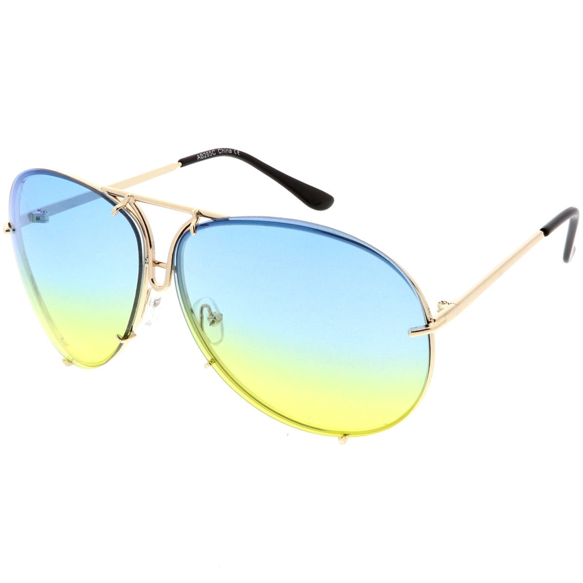 Retro Oversize Colorful Gradient Lens Aviator Sunglasses C336