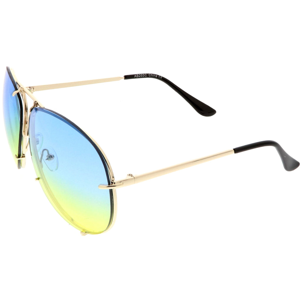 Retro Oversize Colorful Gradient Lens Aviator Sunglasses C336