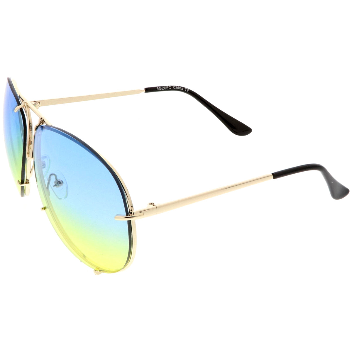 Retro Oversize Colorful Gradient Lens Aviator Sunglasses C336
