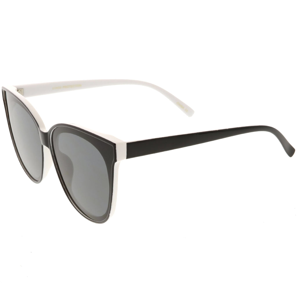 Women's Oversize Flat Infinity Lens Cat Eye Sunglasses C340