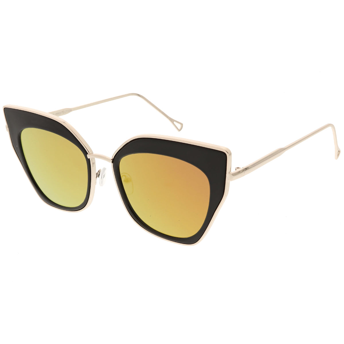Women's Oversize Mirrored Flat Lens Cat Eye Sunglasses C348
