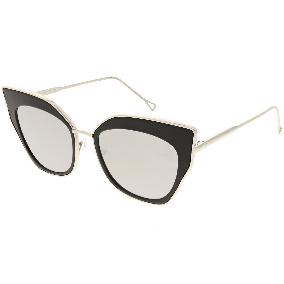 Women's Oversize Mirrored Flat Lens Cat Eye Sunglasses C348
