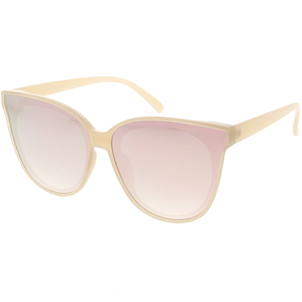 Women's Modern Infinity Flat Mirrored Lens Cat Eye Sunglasses C349
