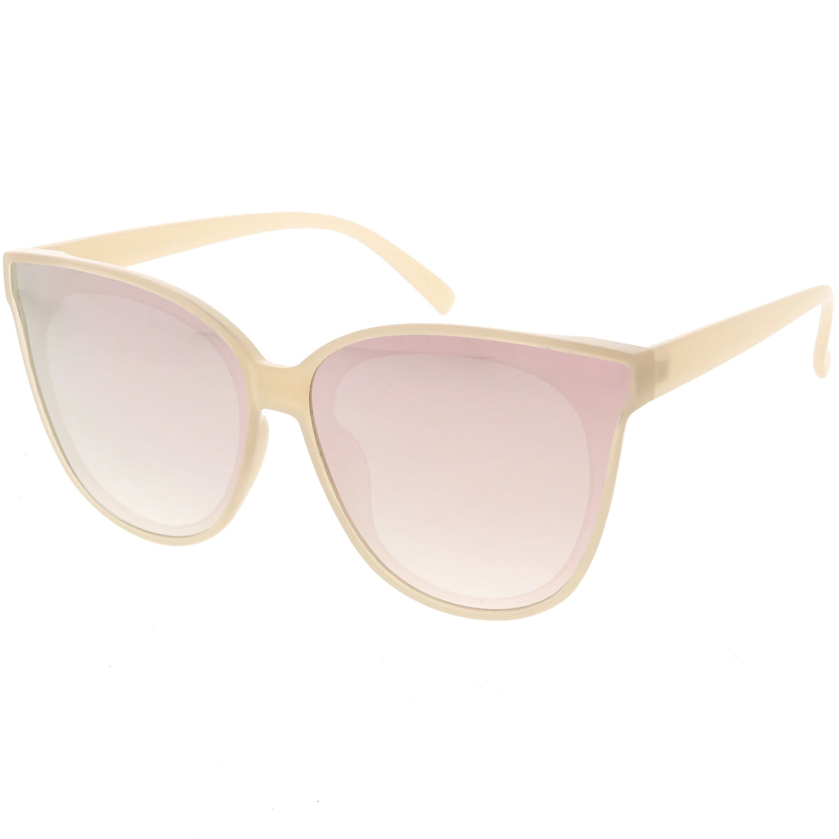 Women's Modern Infinity Flat Mirrored Lens Cat Eye Sunglasses C349
