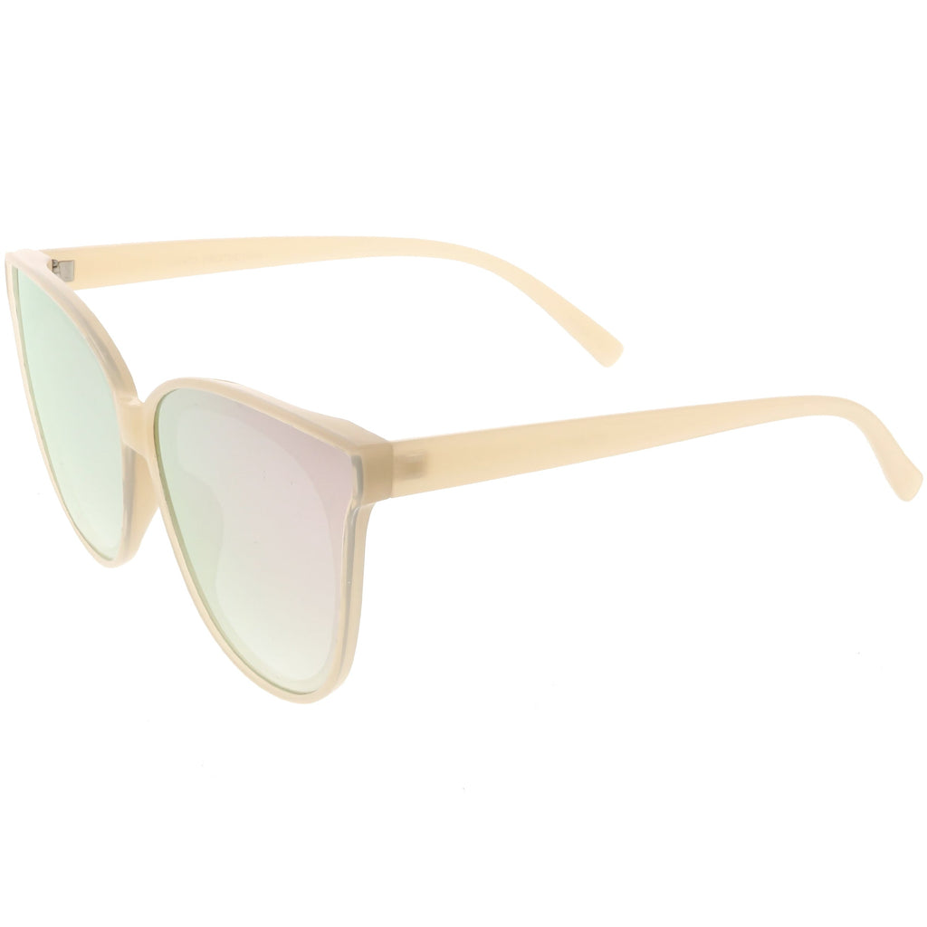 Women's Modern Infinity Flat Mirrored Lens Cat Eye Sunglasses C349