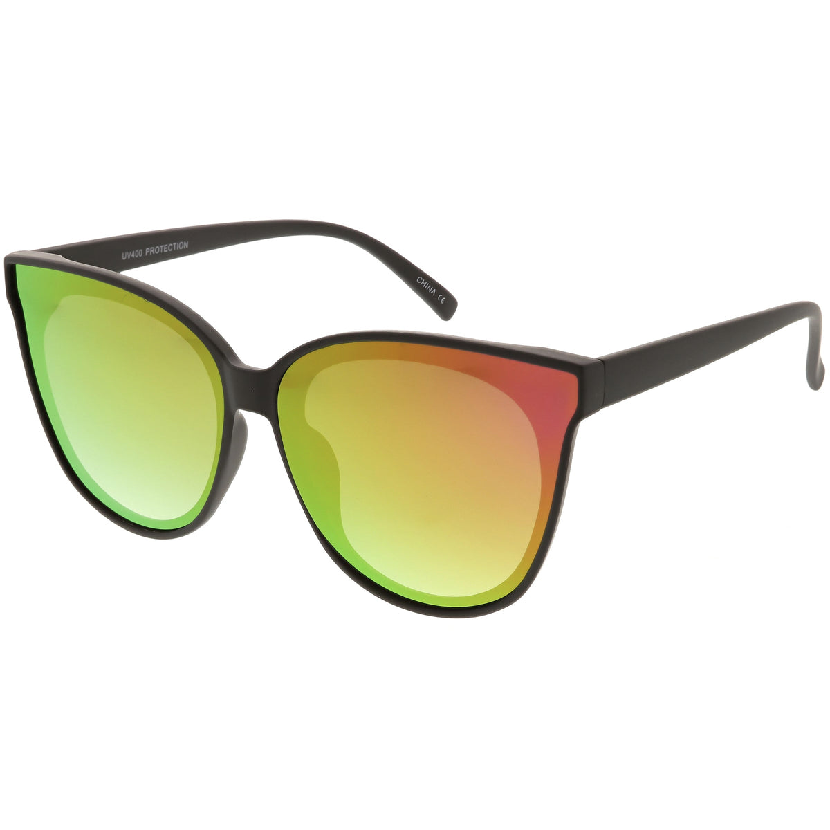 Women's Modern Infinity Flat Mirrored Lens Cat Eye Sunglasses C349