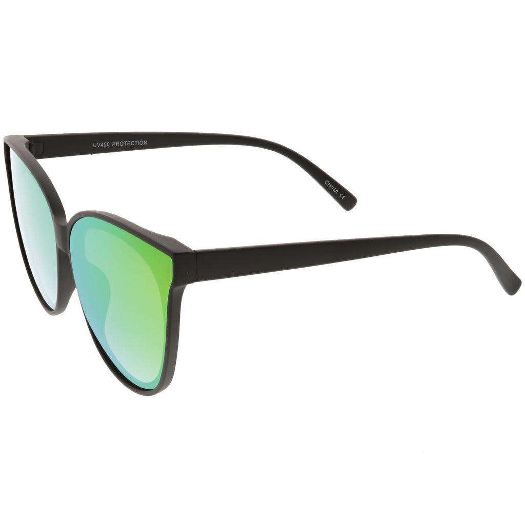 Women's Modern Infinity Flat Mirrored Lens Cat Eye Sunglasses C349