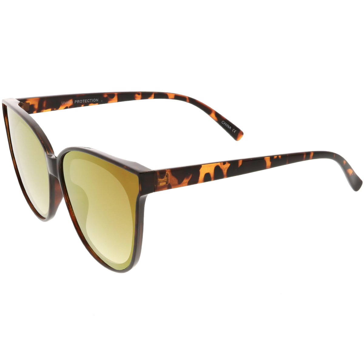 Women's Modern Infinity Flat Mirrored Lens Cat Eye Sunglasses C349