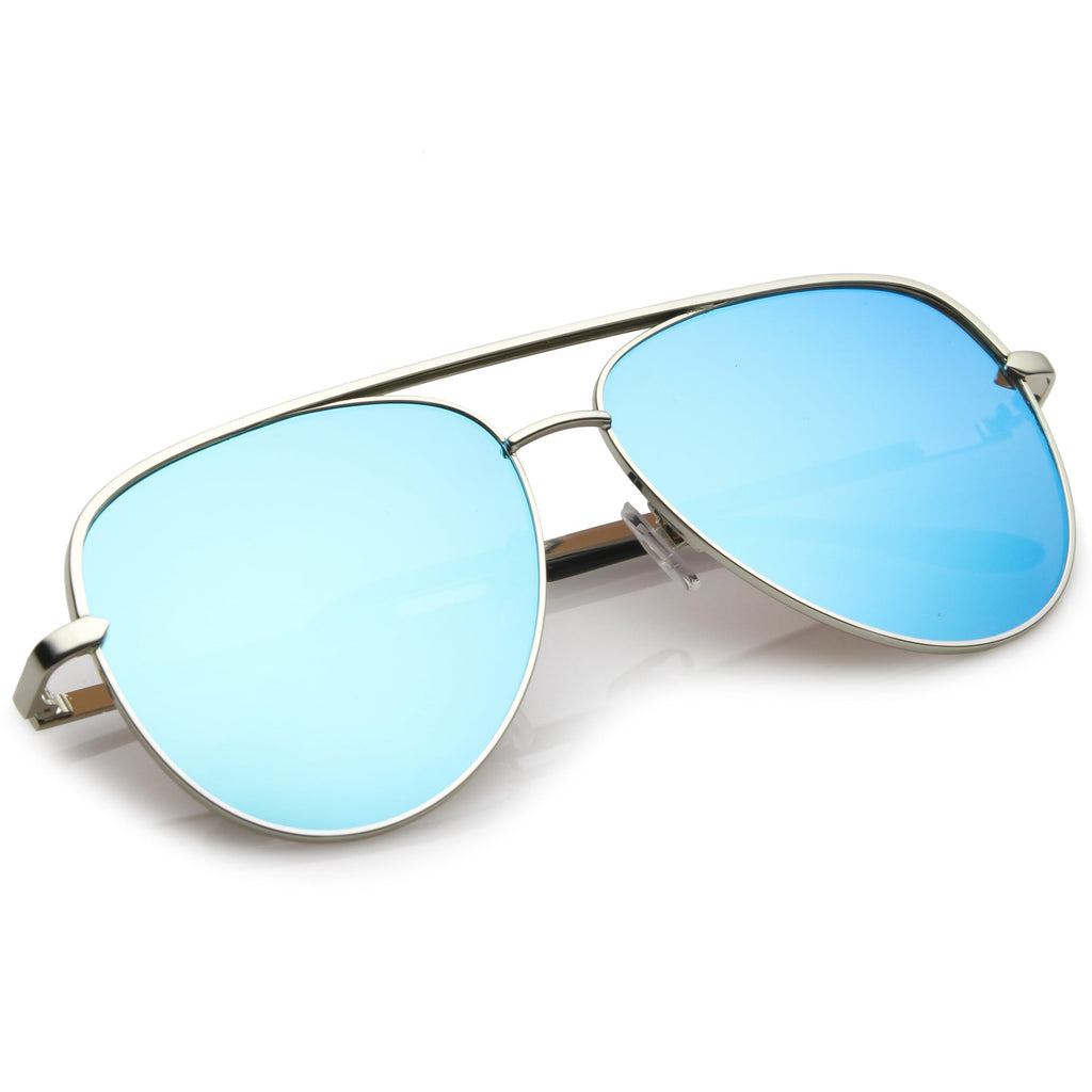 Premium Oversize Mirrored Flat Lens Aviator Sunglasses C361