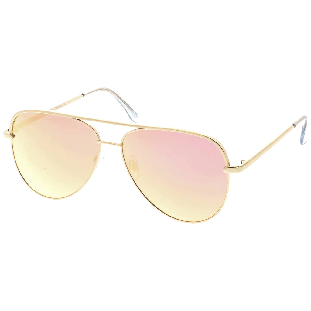 Premium Oversize Mirrored Flat Lens Aviator Sunglasses C361