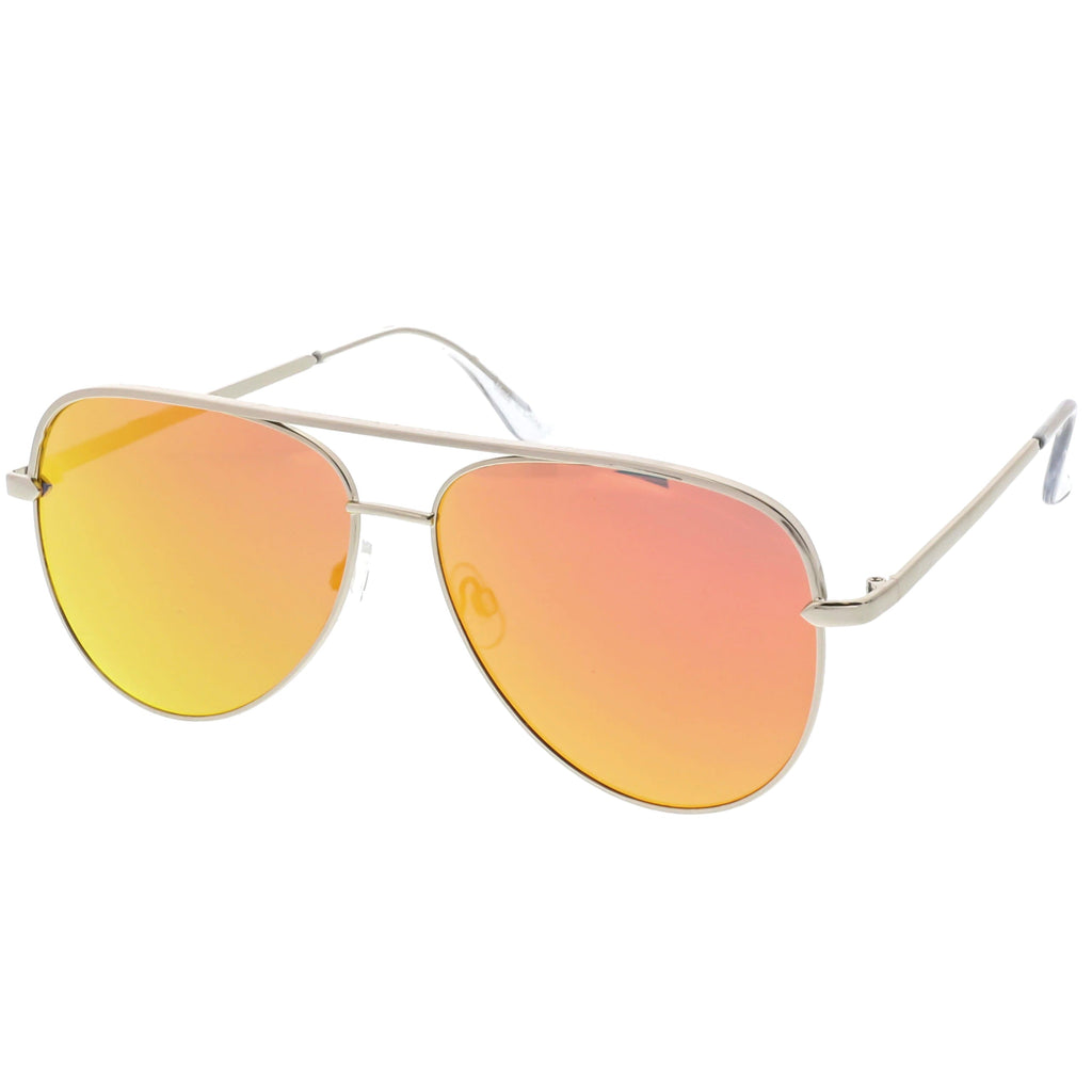 Premium Oversize Mirrored Flat Lens Aviator Sunglasses C361