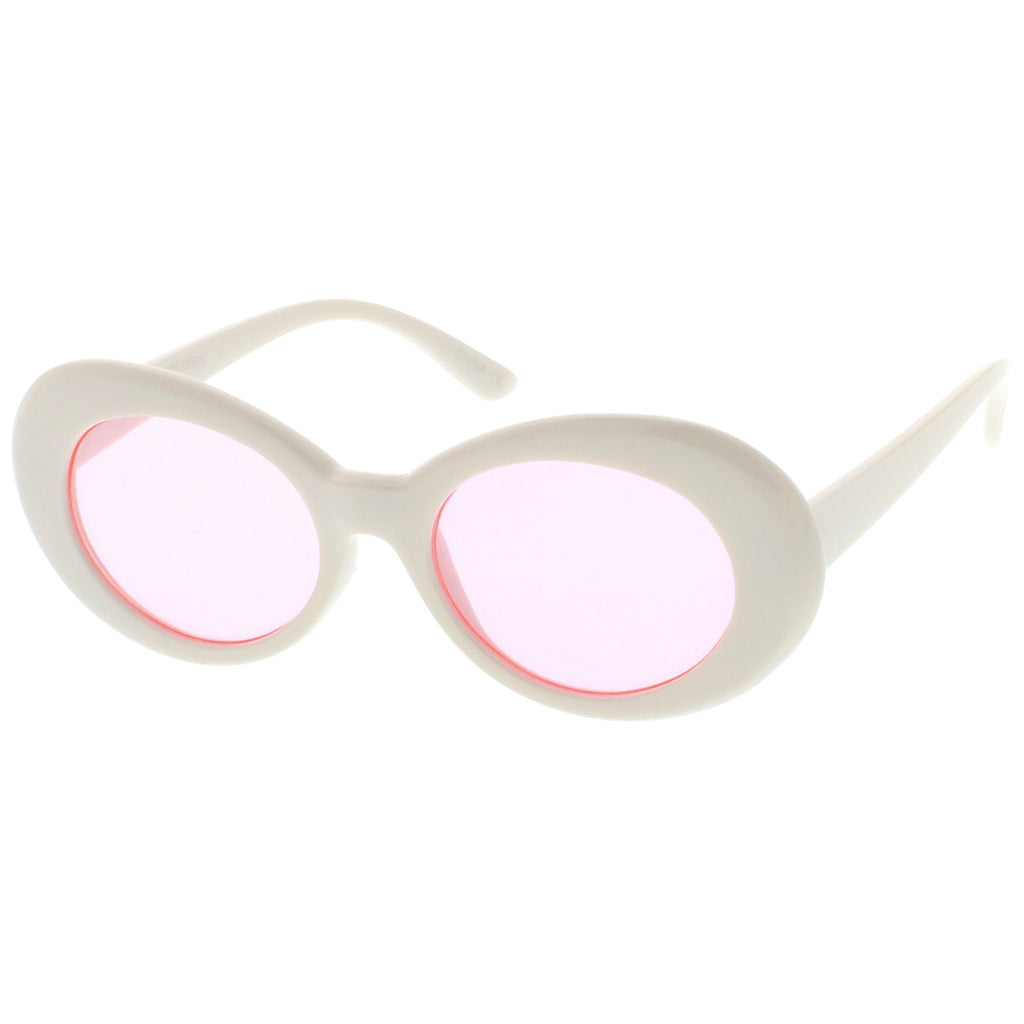 Women's Retro Disco Oval Clout Color Tone Lens Sunglasses 51mm C382