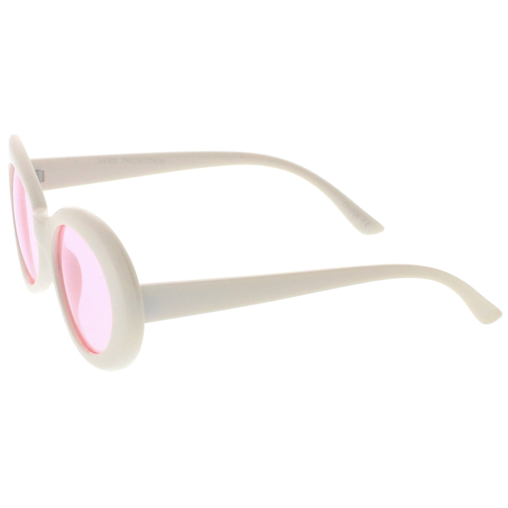 Women's Retro Disco Oval Clout Color Tone Lens Sunglasses 51mm C382