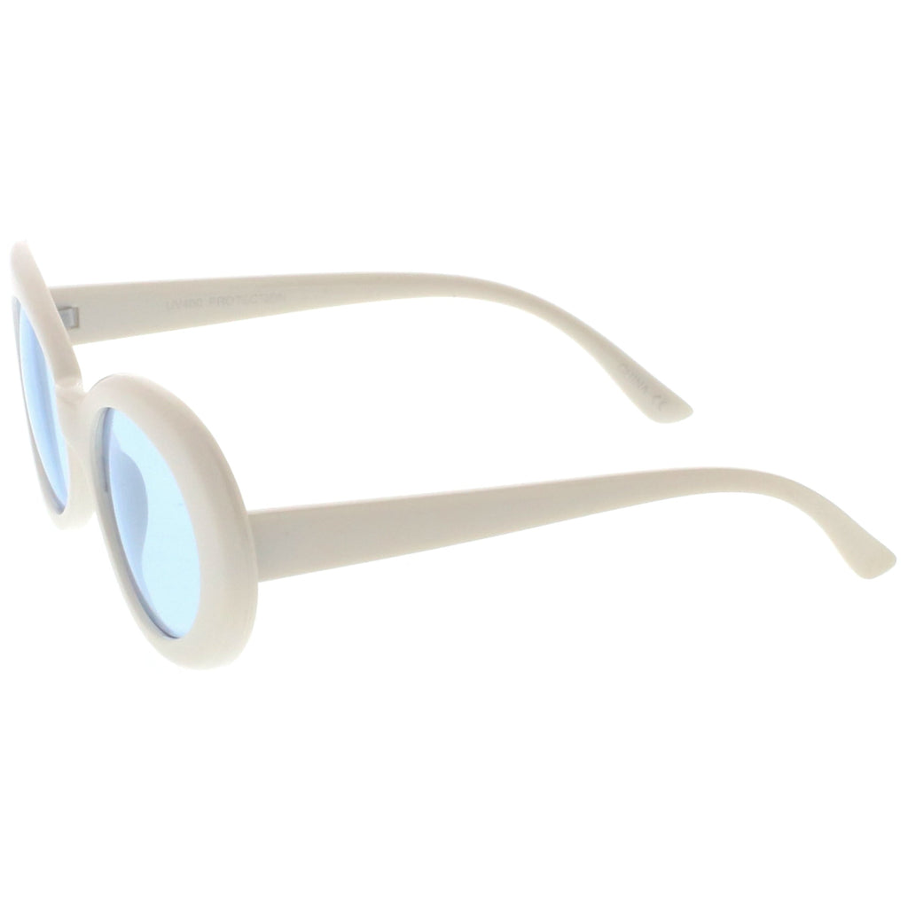 Women's Retro Disco Oval Clout Color Tone Lens Sunglasses 51mm C382