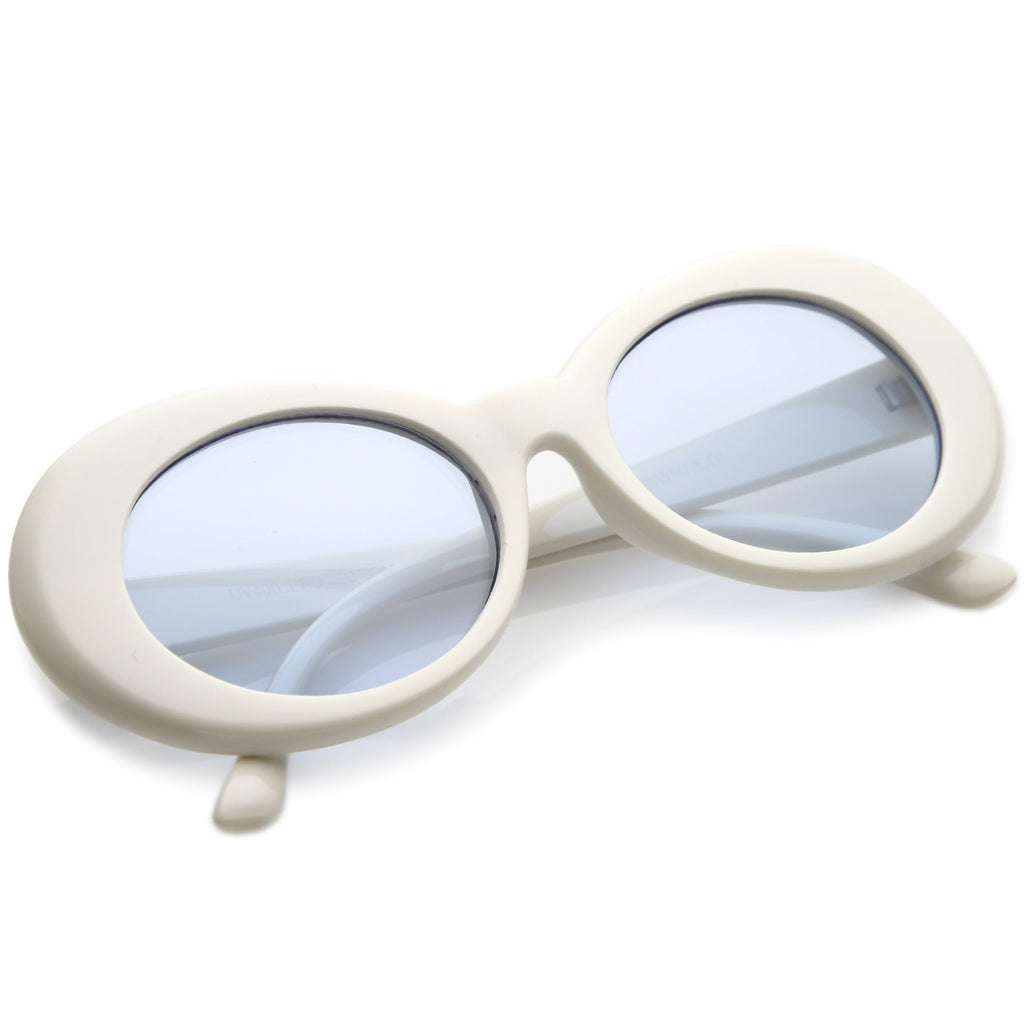 Women's Retro Disco Oval Clout Color Tone Lens Sunglasses 51mm C382