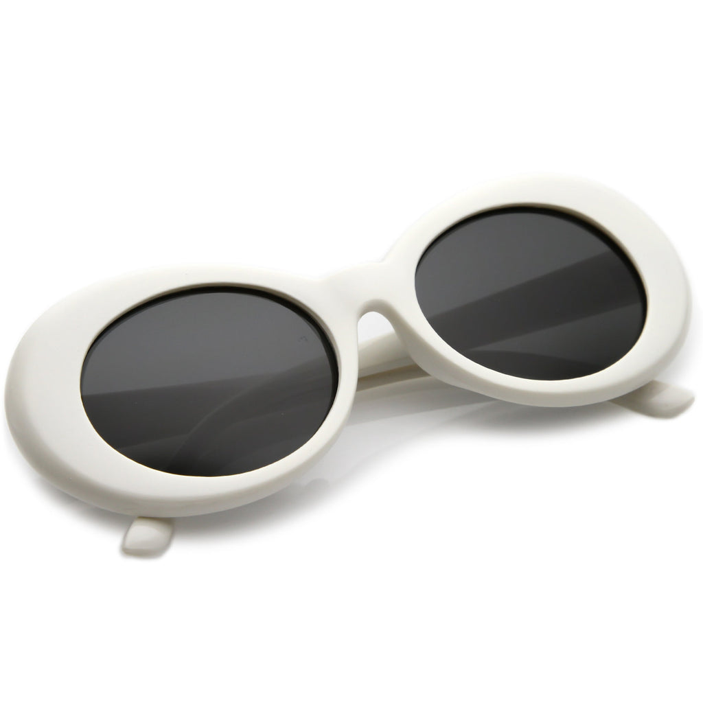Women's Retro Disco Oval Clout Color Tone Lens Sunglasses 51mm C382