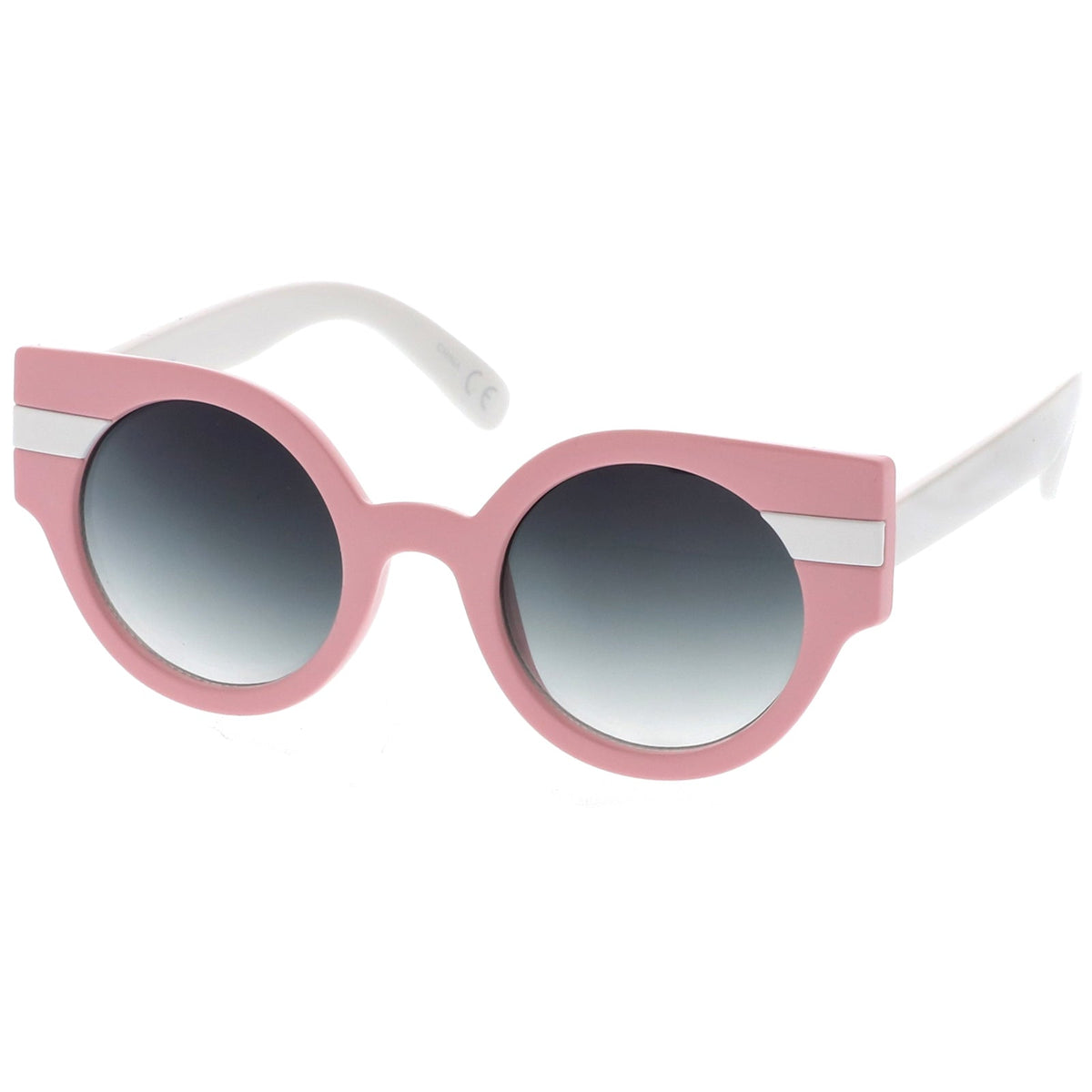 Retro Modern Pastel Round Wing Tip Sunglasses C390