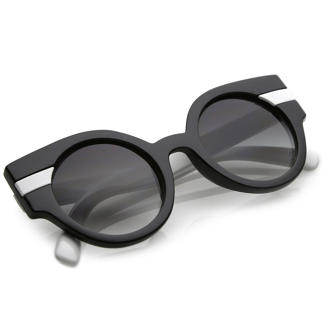Retro Modern Pastel Round Wing Tip Sunglasses C390