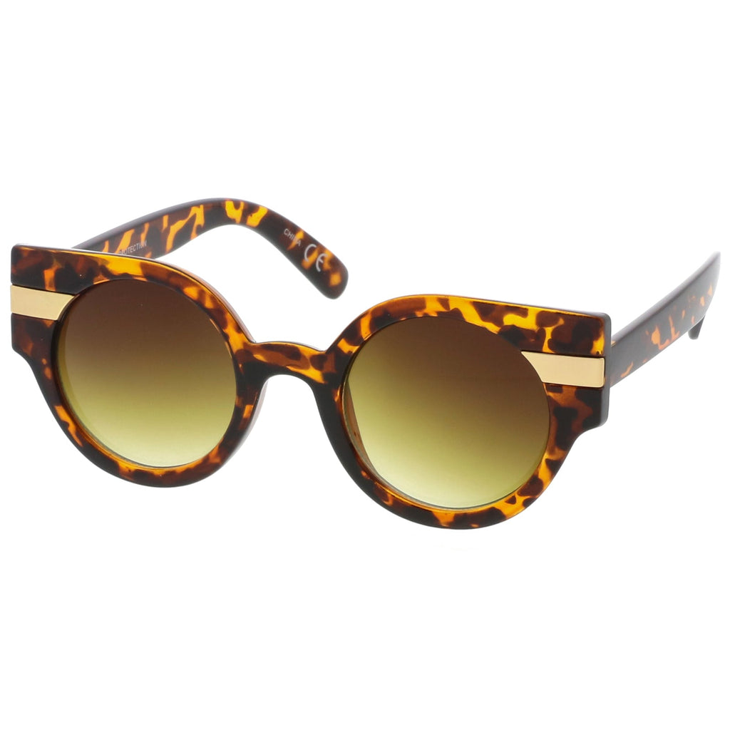 Retro Modern Pastel Round Wing Tip Sunglasses C390