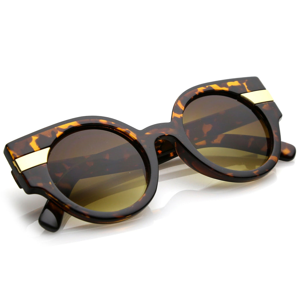 Retro Modern Pastel Round Wing Tip Sunglasses C390