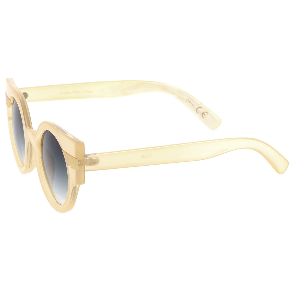Retro Modern Pastel Round Wing Tip Sunglasses C390