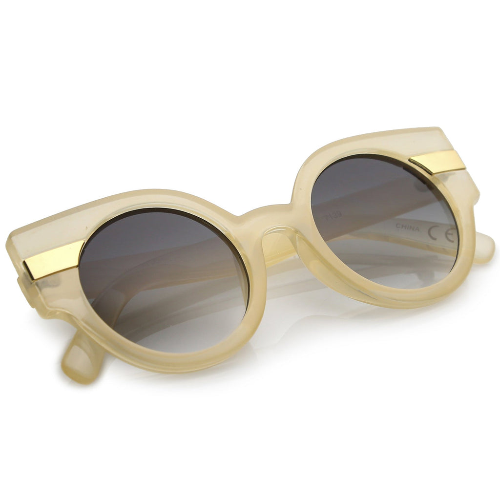 Retro Modern Pastel Round Wing Tip Sunglasses C390