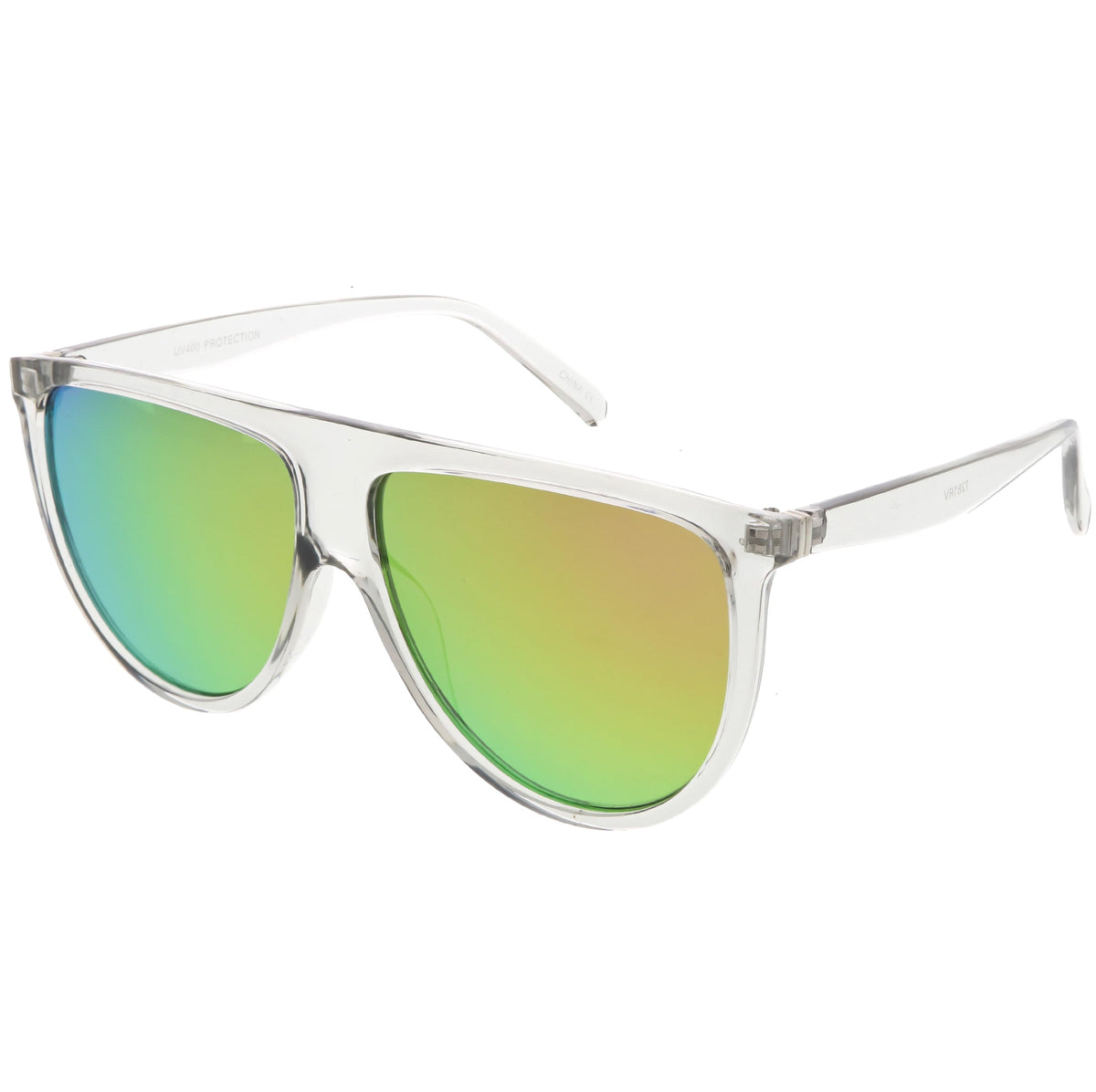 Retro Space Trance Flat Top Mirrored Flat Lens Sunglasses C394