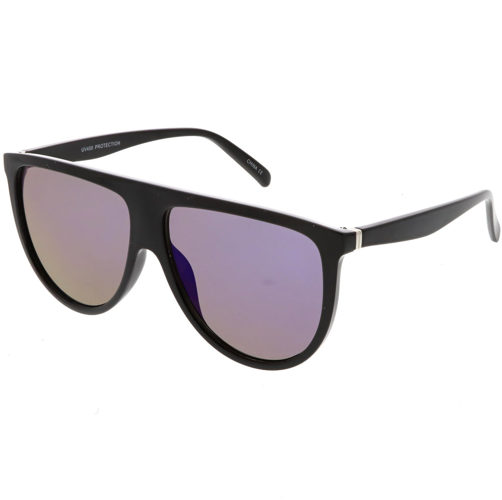 Retro Space Trance Flat Top Mirrored Flat Lens Sunglasses C394
