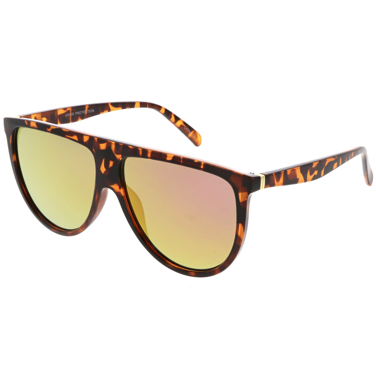 Retro Space Trance Flat Top Mirrored Flat Lens Sunglasses C394