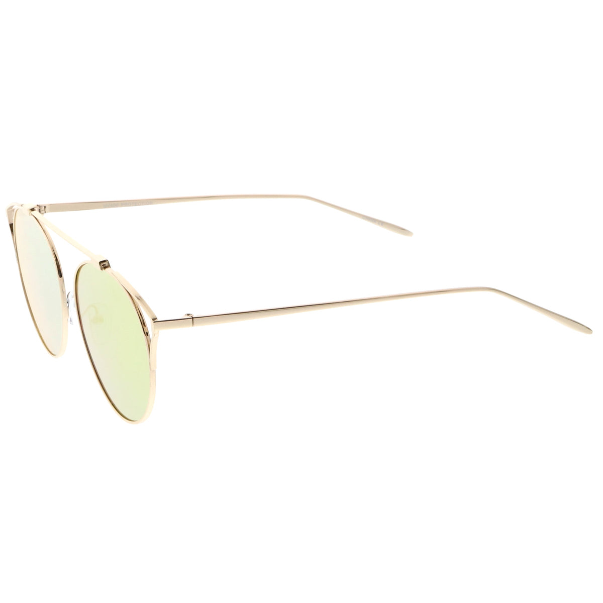 Retro Modern Round Wired Flat Lens Aviator Sunglasses C395