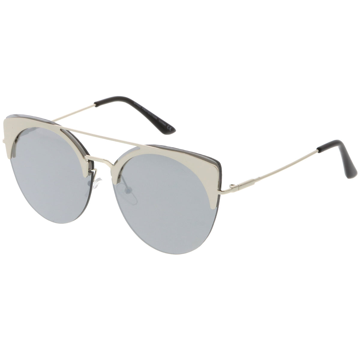 Retro Modern Oversize Mirrored Flat Lens Aviator Sunglasses C402