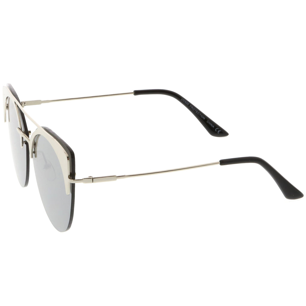 Retro Modern Oversize Mirrored Flat Lens Aviator Sunglasses C402