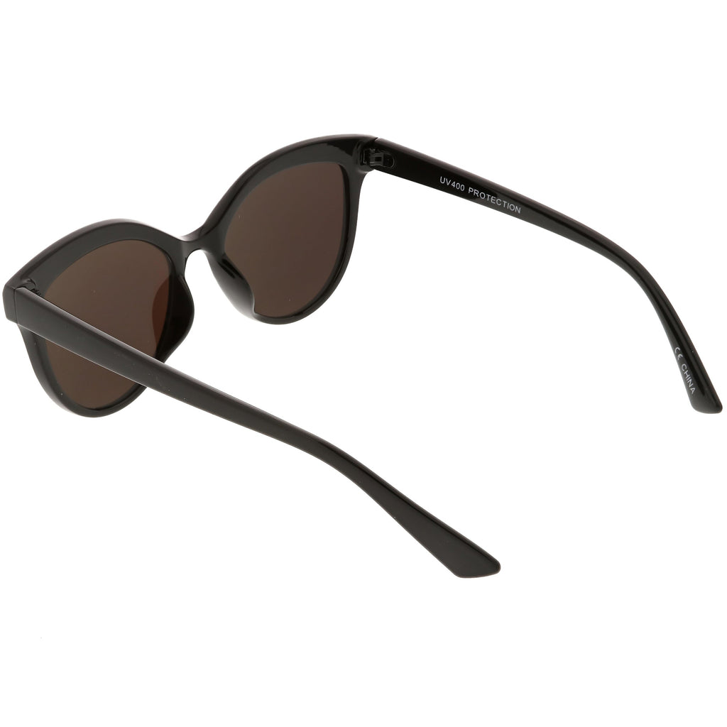 Retro Modern Brow Mirrored Flat Lens Cat Eye Sunglasses C420